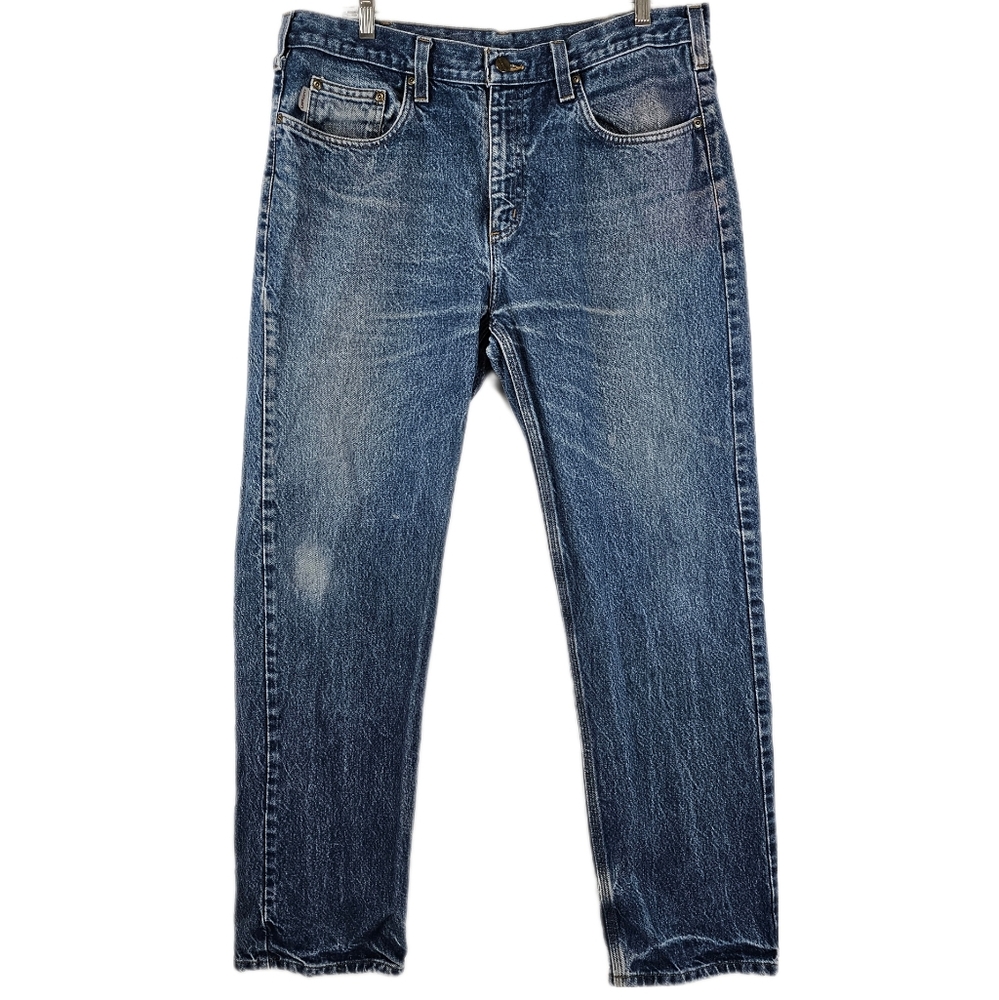 Vintage Carhartt Relaxed Fit Straight Leg Jeans B460 DVB 36X32 Mens Denim FADE!